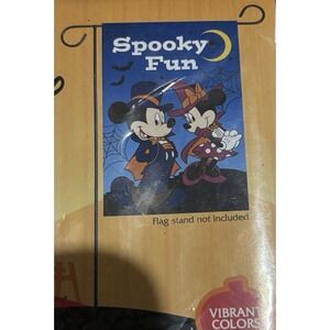 DISNEY HALLOWEEN GARDEN FLAG 12.5"x 18" Micky spooky FunFall Autumn Flag